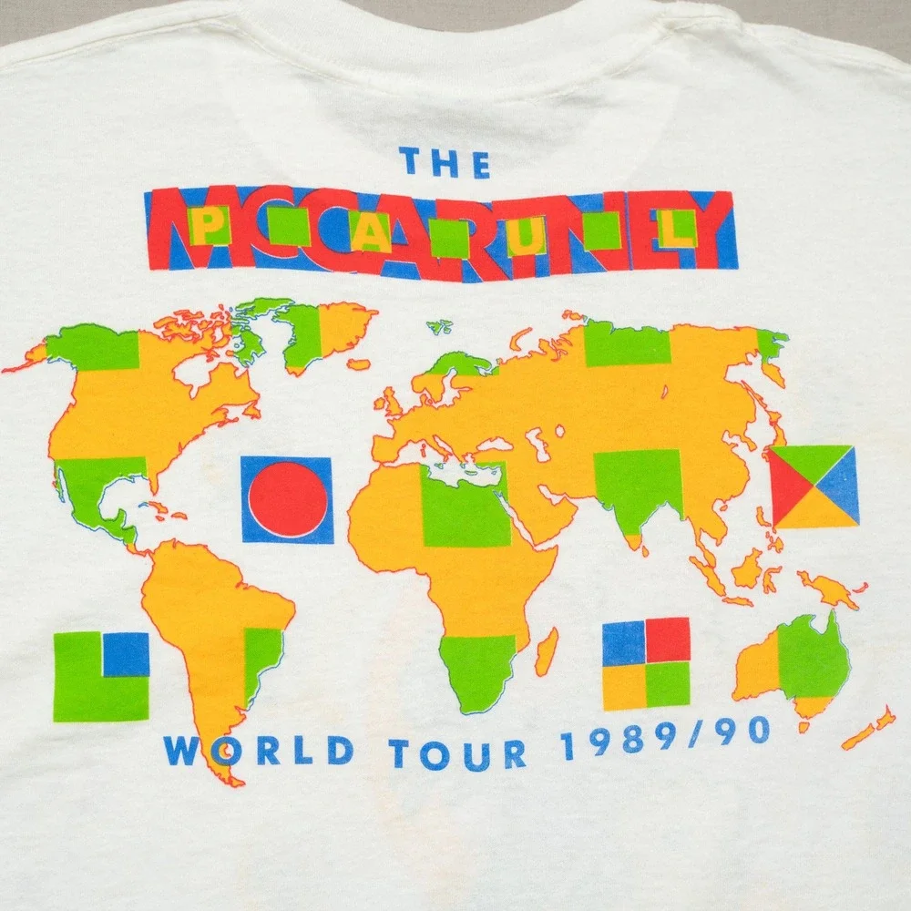 Vintage Paul McCartney 89 90 Tour T Shirt Mens XL Flower Sickle Single Brockum